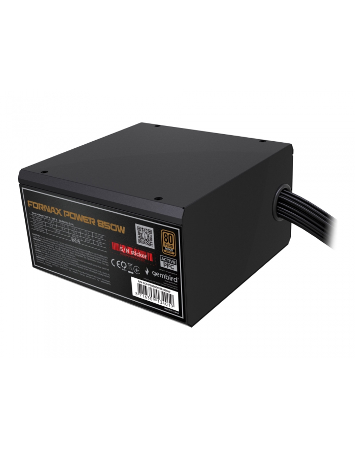 gembird Zasilacz komputerowy Fornax Power 850W 80+Bronze aktywny PFC 120mm wentylator główny