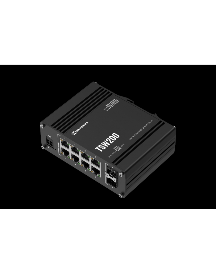 teltonika Przełącznik przemysłowy TSW200 2xSFP 8xGigabit Ethernet 8xPoE+DIN główny