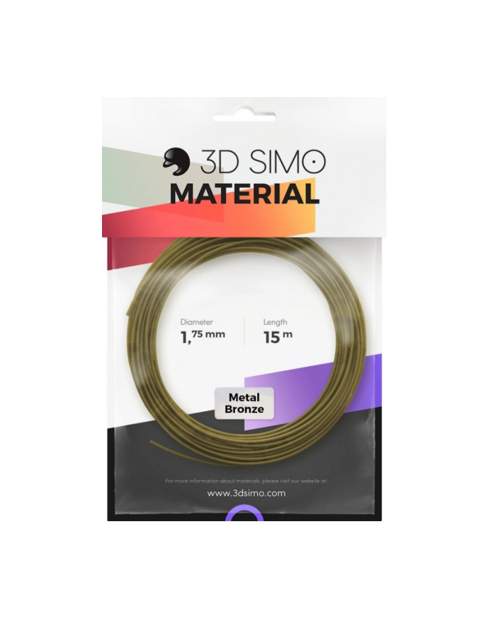 3D SIMO FILAMENT DO DRUKAREK 3D   3DSIMO METALL BRONZE   1.75 MM BRĄZ (METALICZNY) 40 G główny