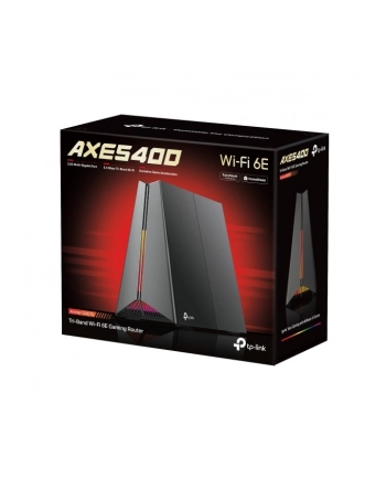 tp-link Router AXE5400 Tri-Ban Wi-Fi 6E Gaming Router SPEED: 574 Mbps at 2.4 GHz + 2402 Mbps at 5 GHz + 2402 Mbps at 6 GHz          SPEC: 4
