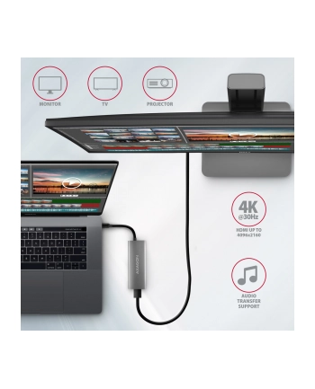 axagon HMC-5G21 Wieloportowy hub USB 5in1, 10Gbps, 2x USB-A + 2x USB-C + HDMI 4K/30Hz, PD 60W, 13cm USB-C kabel