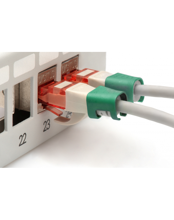Klipsy/oznaczniki do kabli krosowych, opakowanie 100 szt. Zielone główny