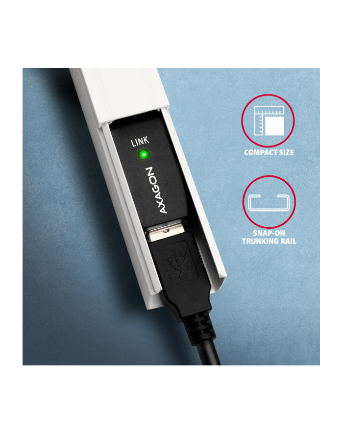 axagon ADR-207 USB 2.0 A-M -> A-F aktywny kabel przedłużacz/wzmacniacz 7.5m główny