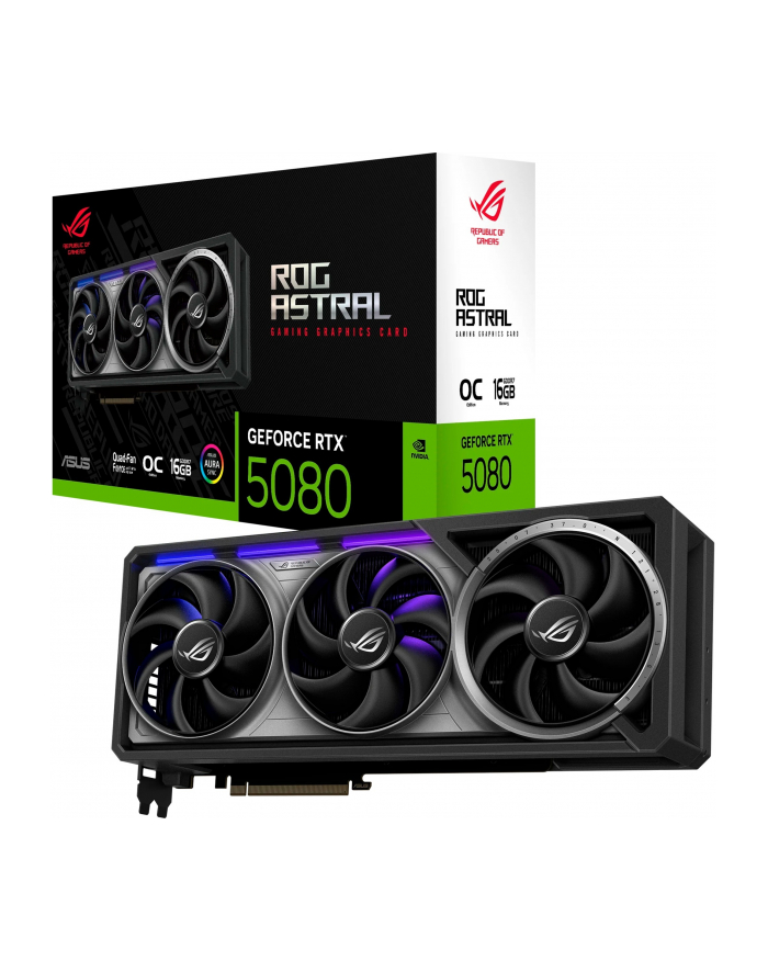 asus Karta graficzna GeForce RTX 5080 ROG ASTRAL OC GDDR7 256bit 3DP/2HDMI główny