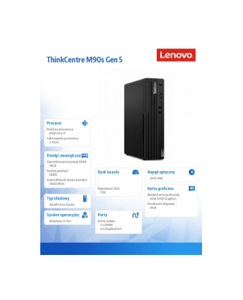 lenovo Komputer ThinkCentre M90s G5 SFF W11Pro i7-14700/16GB/1TB/INT/DVD/vPro/3YRS OS + 1YR Premier Support