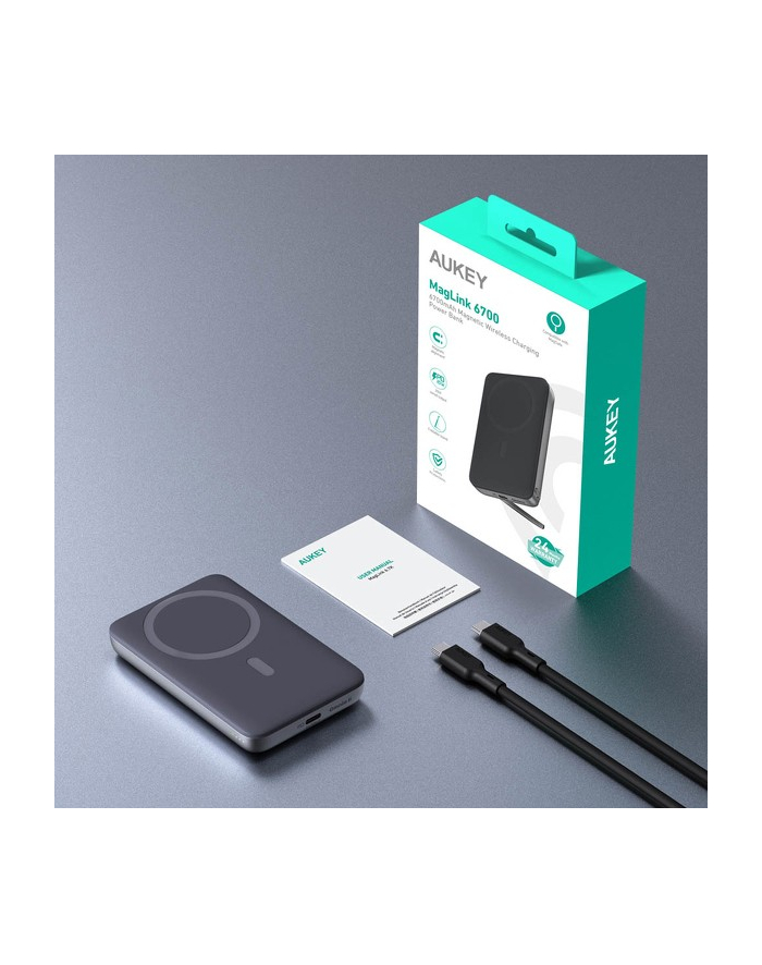 aukey PB-MS01 MagSafe PowerBank | 6700mAh | 20W | LED | USB-C główny