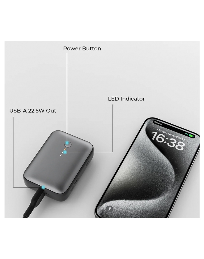 aukey PB-Y55 MINI PowerBank | 10000mAh | 22.5W | 2xUSB | PD QC główny