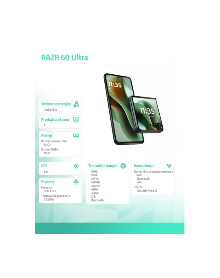motorola Smartfon RAZR 60 ultra 16/512 SCARAB główny