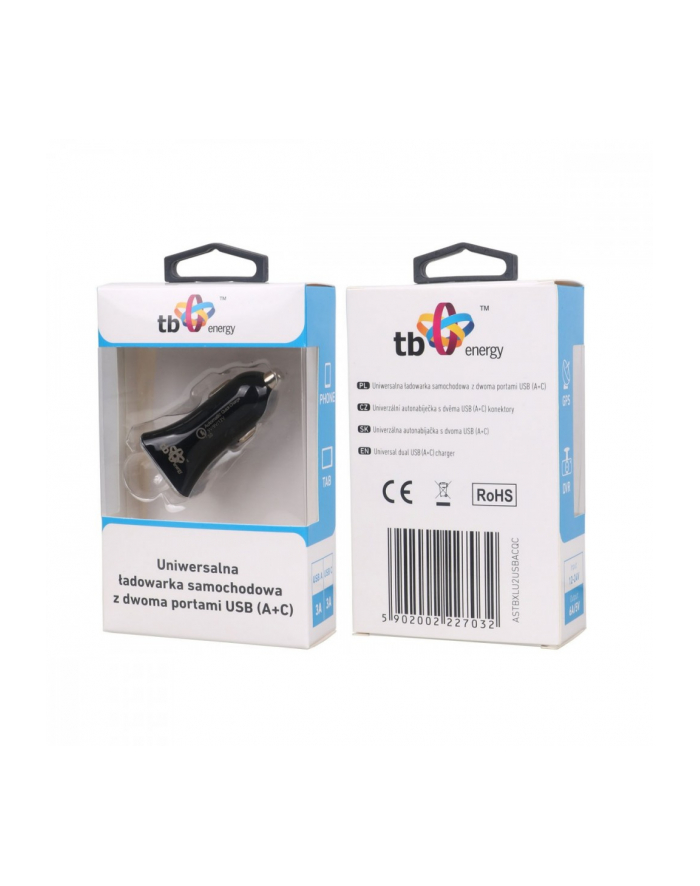 Ładowarka samochodowa uniwersalna USB A+C QC główny