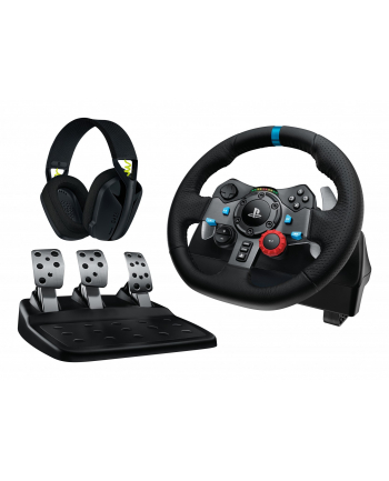 LOGITECH G29 EU + G435 Black Gaming Controller Aluminium Black USB Steering wheel + pedals + headset PC