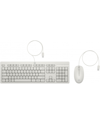 hewlett-packard Klawiatura + mysz  HP 225 Wired Mouse and Keyboard Combo White 86J24AA