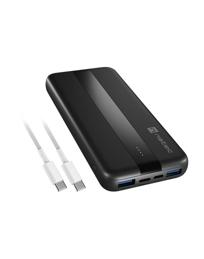 NATEC POWERBANK TREVI SLIM Q V2 10000MAH PD USB-C 20W + USB-A 18W + KABEL USB-C główny