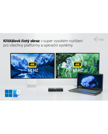 I-TEC Universal Intelligent Dual Display DS 2xHDMI 2xDP 1xGLAN 2xUSB-C Gen2 3xUSB-A Gen2 2xUSB-A Gen1 1xAudio/Mic PD100W KL