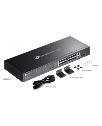 tp-link Przełącznik Omada 20-Port GB Easy Managed Switch with 16-Port PoE+   PORT: 16× Gigabit PoE+ Ports, 2x Gigabit Non-PoE Ports, 2× Gigabit SFP Ports