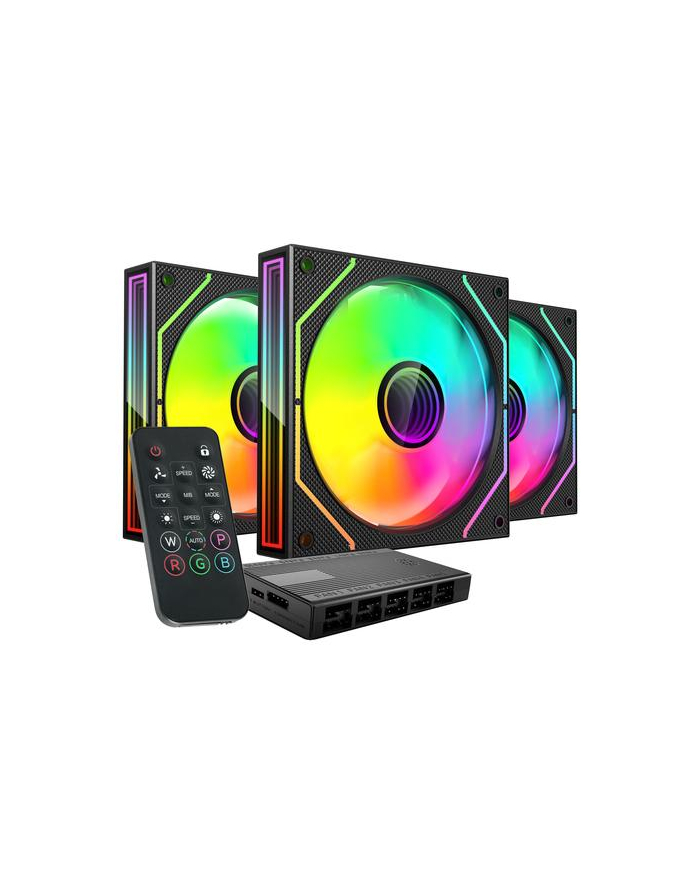 TACENS MARS MF-3DPROKIT FANS 120 ARGB x3 BK- wentylatory+hub+pilot (TACMARS-MF3DPROKIT) główny