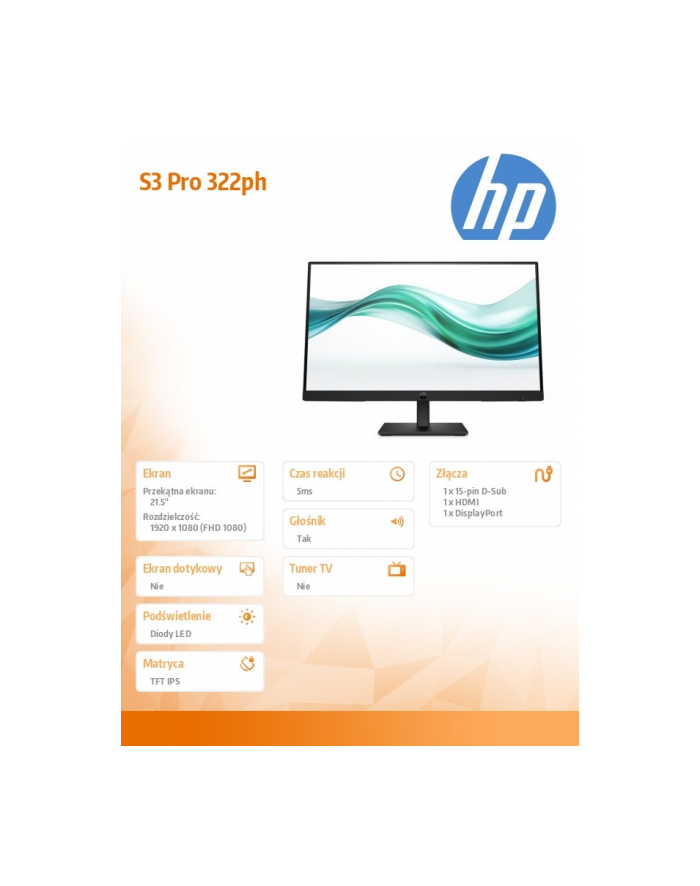 hp inc. Monitor S3 Pro 322ph FHD MNTR  B0BN7UT#ABB główny