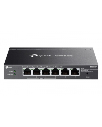 tp-link Przełącznik Omada 6-PortGB  Easy Managed Switch with 4-Port PoE+    PORT: 4× Gigabit PoE+ Ports, 2x Gigabit Non-PoE Ports                         SPEC