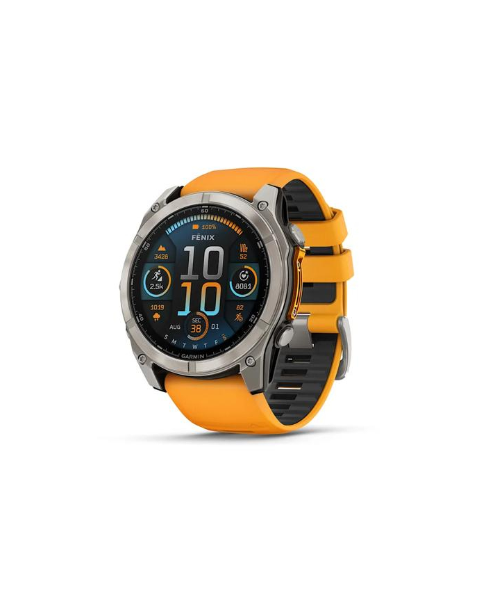 Zegarek Garmin Fenix 8 AMOLED Sapphire Titanium Spark Orange główny