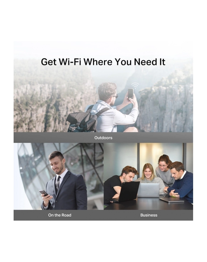 tp-link Hotspot przenośny 4G LTE 150Mbps 4G LTE Mobile Wi-Fi Build-In 150Mbps 4G LTE Mode SPEED: 150 Mbps at 2.4 GHz, 4G Cat4 150/50 Mbps główny