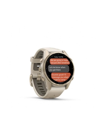 Garmin Fenix 8 43 mm AMOLED Sapphire Soft gold z piaskowo-beżowym paskiem nr 2
