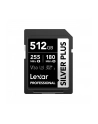 Lexar Professional SILVER PLUS SDXC UHS-I cards, 512GB, up to 205MB/s read 150MB/s write C10 V30 U3 - nr 1