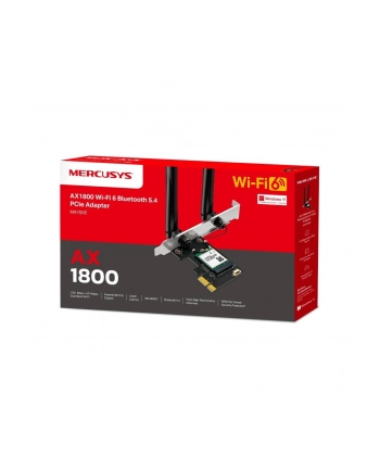 tp-link Karta sieciowa Mercusys  AX1800 Dual-Band Wi-Fi 6 Bluetooth PCI Express Adapter   SPEED: 1201 Mbps at 5 GHz + 574 Mbps at 2.4 GHz
