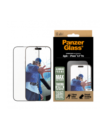 PANZERGLASS Screen Pczerwonyector Aluminum Frame iPhone 16 Pro Max| Ultra-Wide Fit nr 1