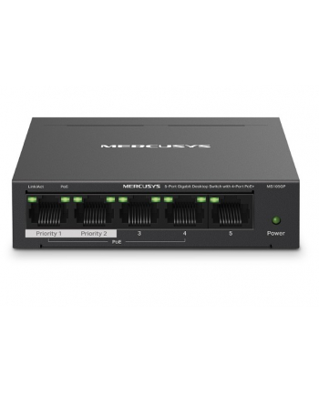 tp-link Przełącznik Mercusys 5-Port Gigabit Desktop Switch with 4-Port PoE+          PORT: 4× Gigabit PoE+ Ports, 1× Gigabit Non-PoE Port
