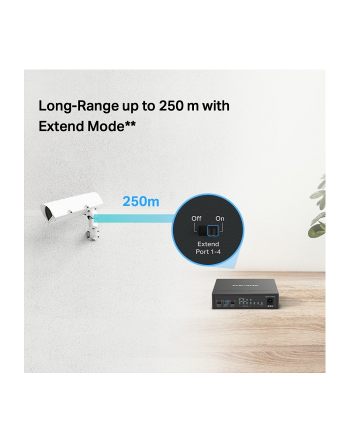 tp-link Przełącznik Mercusys 6-Port 10/100 Mbps Desktop Switch with  4-Port PoE+    PORT: 4× 10/100 Mbps PoE+ Ports, 2× 10/100 Mbps Non-PoE Ports główny