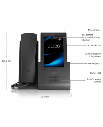 Ubiquiti UniFi UTP-G3-Touch-Pro desktop smartphone for UniFi Talk, featuring a 5inch touch display and seamless integration with UniFi applications nr 1
