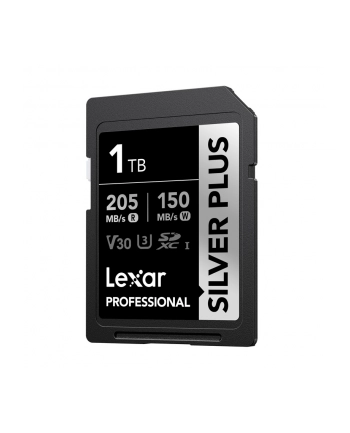 Lexar Professional SILVER PLUS SDXC UHS-I cards, 1TB, up to 205MB/s read 150MB/s write C10 V30 U3