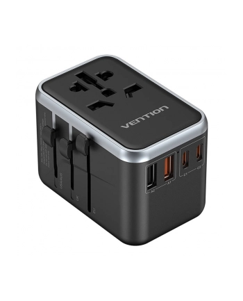 Vention Ładowarka Sieciowa Adapter Podróżny Różne Wtyczki Usb-c Usb GaN 65W