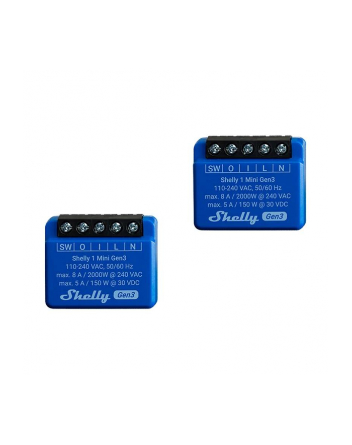 Shelly Inteligentny Przekaźnik 2x1 Mini Wifi Bt 8A GEN3 główny