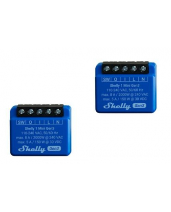 Shelly Inteligentny Przekaźnik 2x1 Mini Wifi Bt 8A GEN3