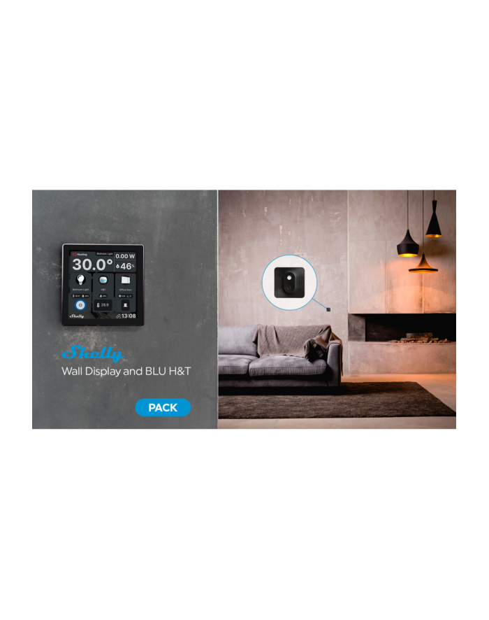 Shelly Panel Sterowania Wall Display Wifi/Blu Czarny + Blu H&T 74520 główny