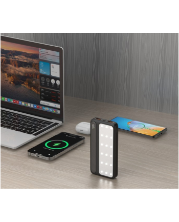 rebeltec Powerbank P10 LCDPD 10 000mAh LAMP z funkcją mocnego źródła światła, moc wyjściowa 22,5W Port Delivery (PD20W)