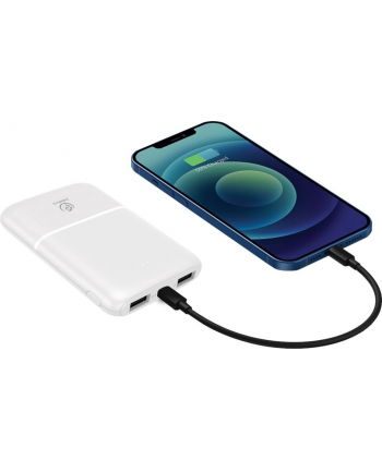 rebeltec Powerbank P5 (5 000mAh 10W), moc wyjściowa 10W zapewnia szybkie i stabilne ładowanie kompatybilnych urządzeń, jednoczesne ładowanie 3 urządzeń