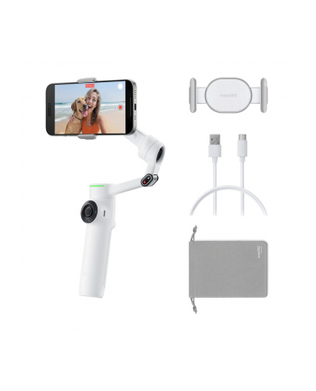 Insta360 Flow 2 PRO AI TRACKER BUNDLE BIAŁY, śledzenie z AI Trackerem stabilizator, gimbal do telefonu