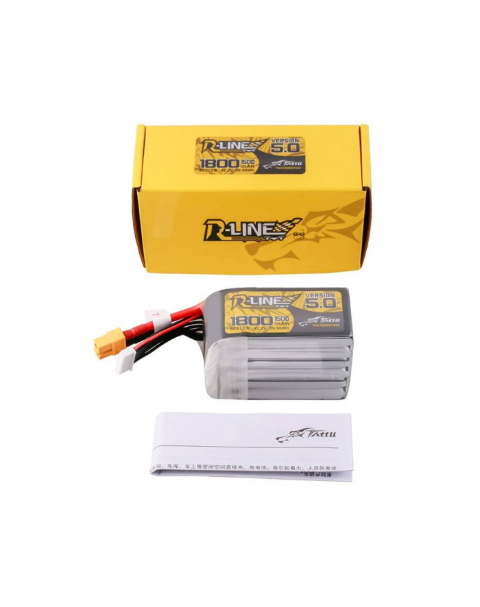 Tattu Akumulator Lipo R-Line Version 5.0 1800mAh 22.2V 150C 6S z wtyczką XT60 główny