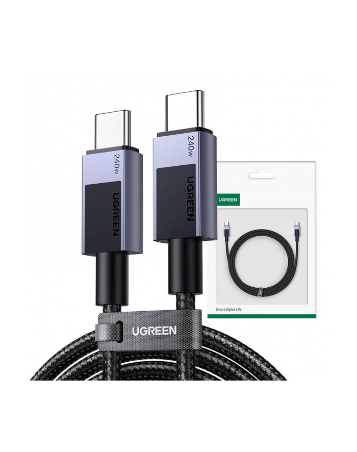 Kabel przewód USB Typ-C do Typ-C 200cm Ugreen 240W PD L513 - szary główny
