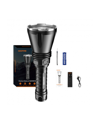 Superfire Mocna Latarka Taktyczna Led Akumulatorowa Godfire Tf0 1371Lm Usb