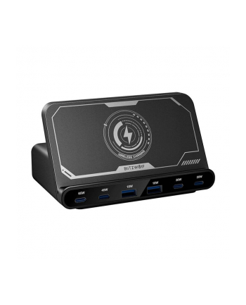 Blitzwolf Ładowarka sieciowa BW-S27 160W 2xUSB-A 4xUSB-C 15W bezprzewodowa czarna