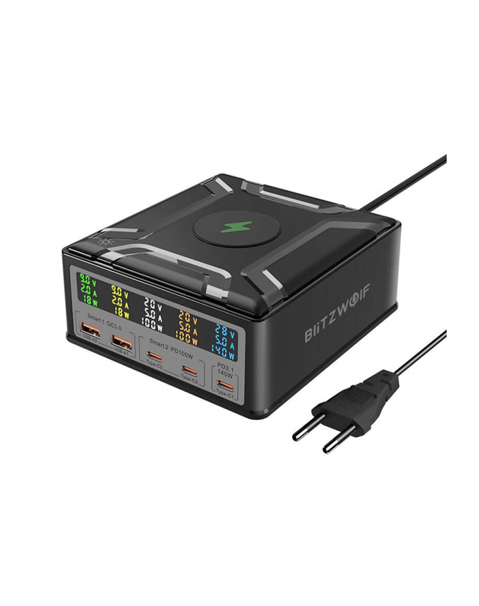 Blitzwolf BW-S28 Ładowarka Sieciowa i Bezprzewodowa Qi PD3.1 QC4+ 6w1 260W główny