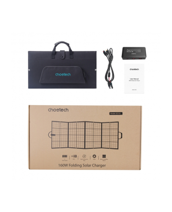 Choetech ładowarka solarna składana 160W czarna (SC010)