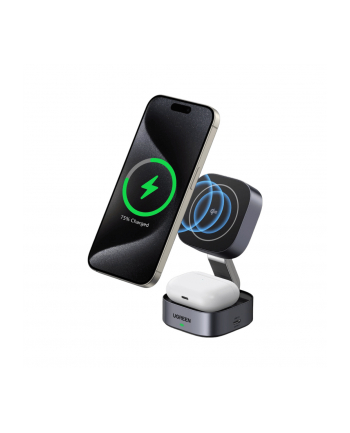 Ugreen Ładowarka Indukcyjna Qi 2W1 W702 Do Iphone Airpods 15W Szara