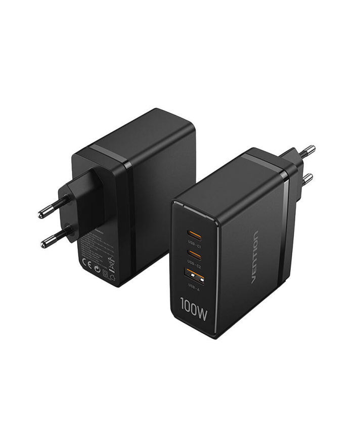 Vention Fegb0 Eu 2Xusb C 1Xusb A 100W 30W Gan Czarna główny