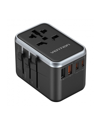 Vention Ładowarka Sieciowa Adapter Podróżny Różne Wtyczki Usb-c Usb GaN 65W