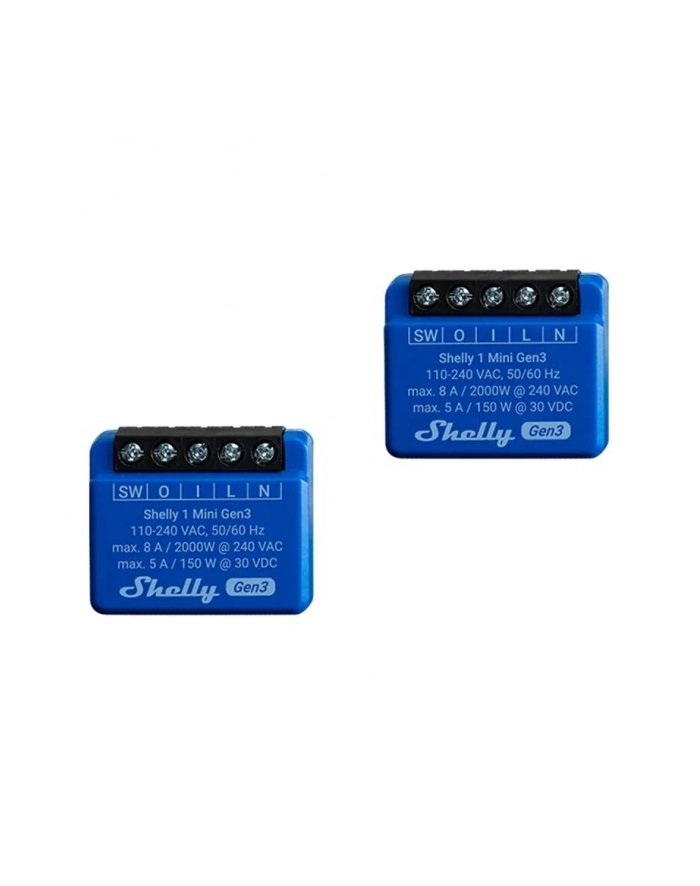 Shelly Inteligentny Przekaźnik 2x1 Mini Wifi Bt 8A GEN3 główny