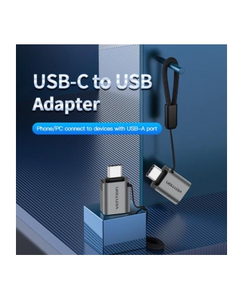 ADAPTER VENTION USB-C [M] TO USB 3.0 [F] OTG GRAY ALUMINUM