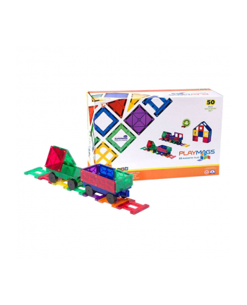 Playmags Klocki Magnetyczne 3D Pociąg 153 Zestaw 50El.